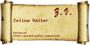 Zelina Valter névjegykártya